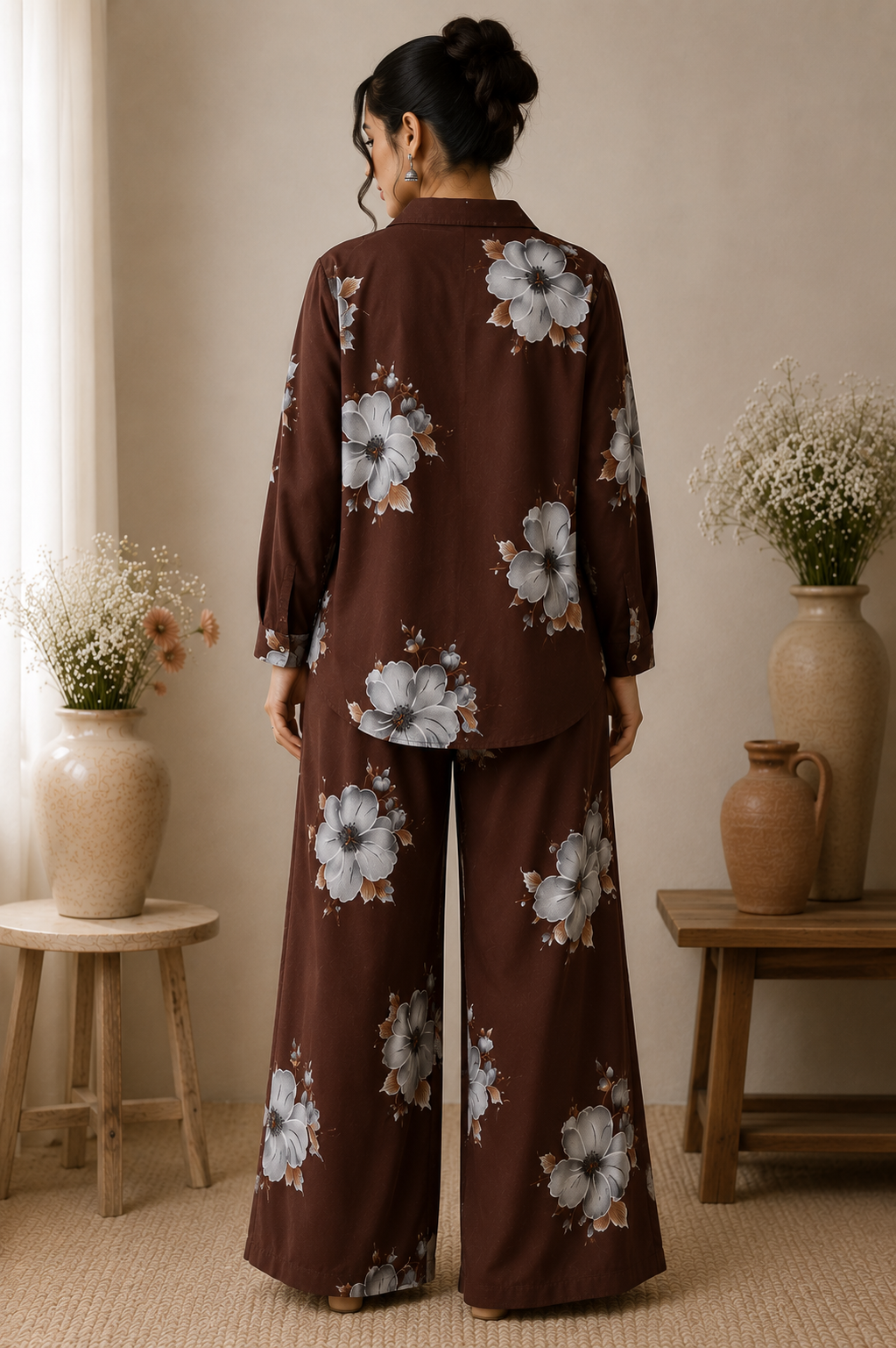 FLORAL SATIN CO-ORD SET