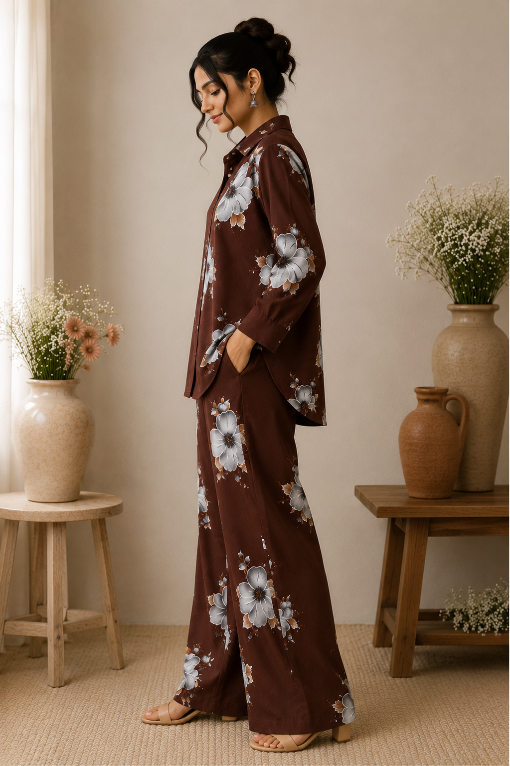FLORAL SATIN CO-ORD SET