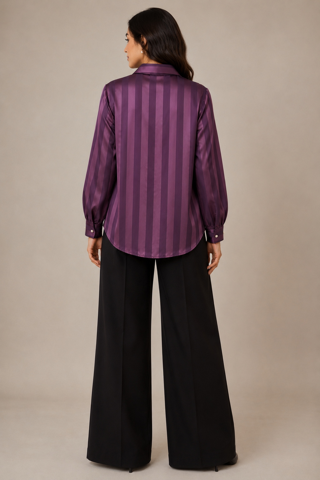 Monochrome Stripe Satin Shirt