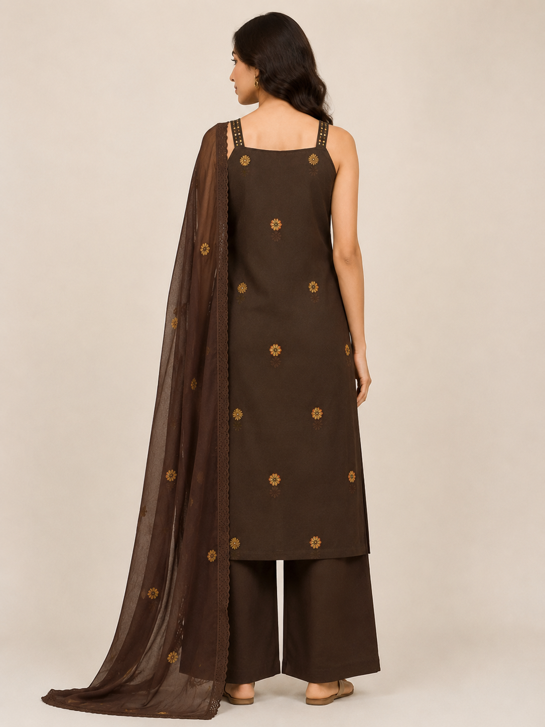 Aaina Cocoa Bloom Kurta Set