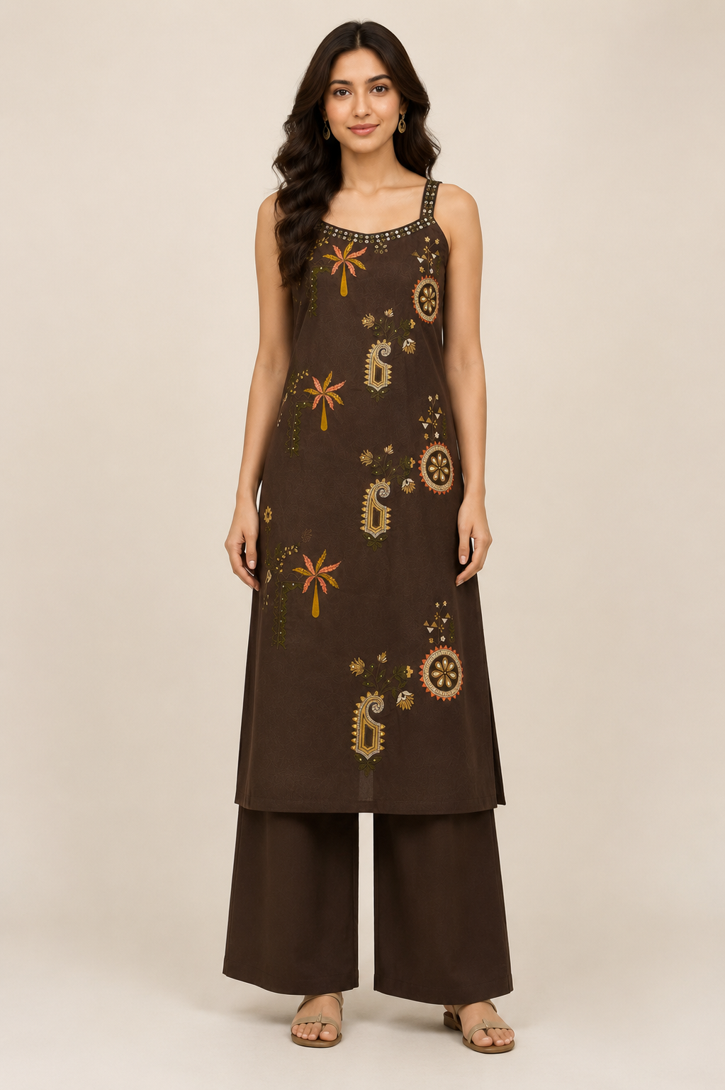 Aaina Cocoa Bloom Kurta Set