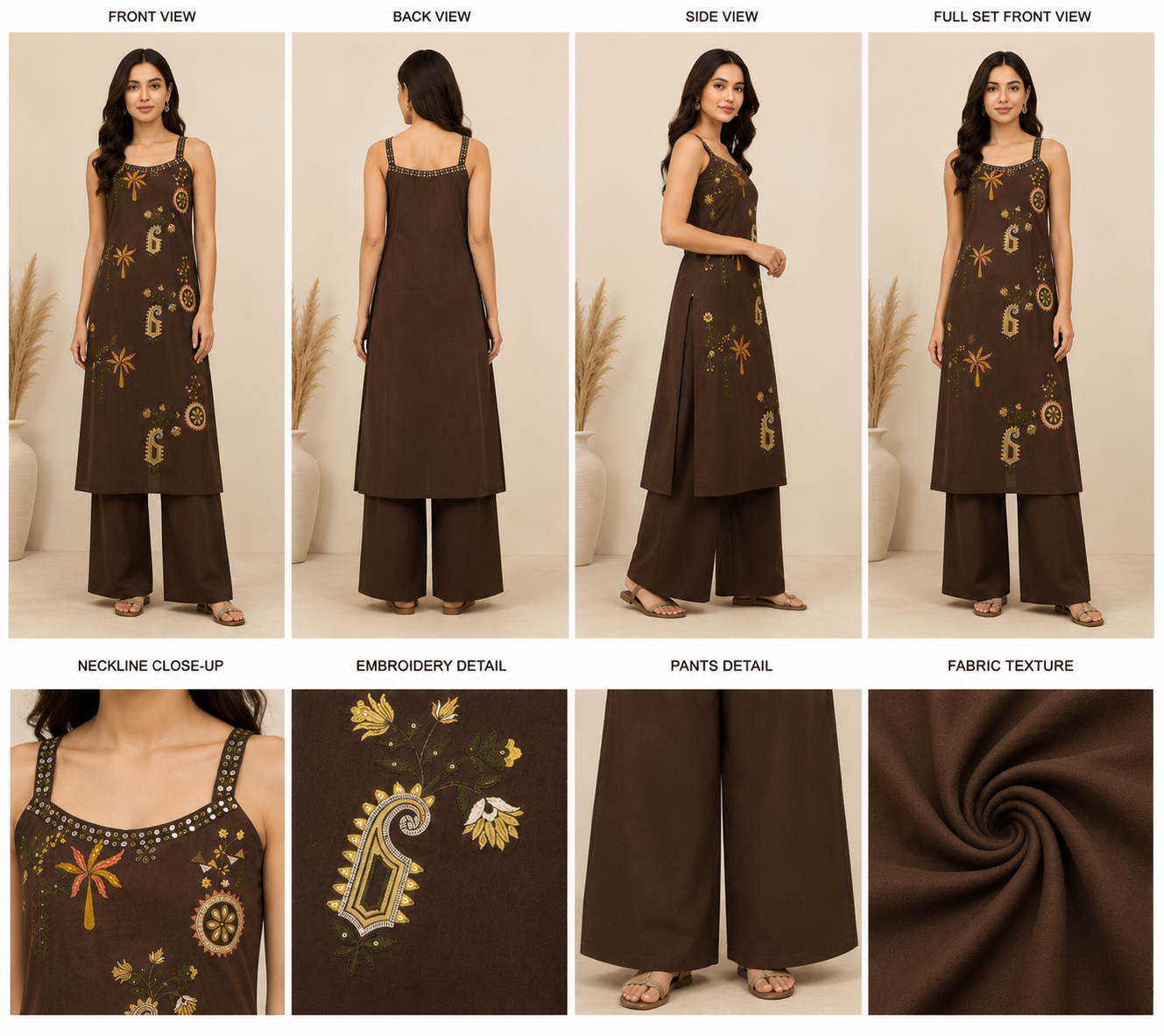 Aaina Cocoa Bloom Kurta Set
