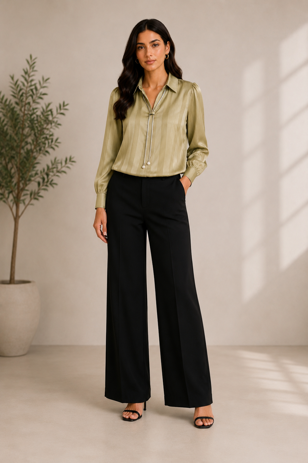 MONOCHROME SATIN SHIRT
