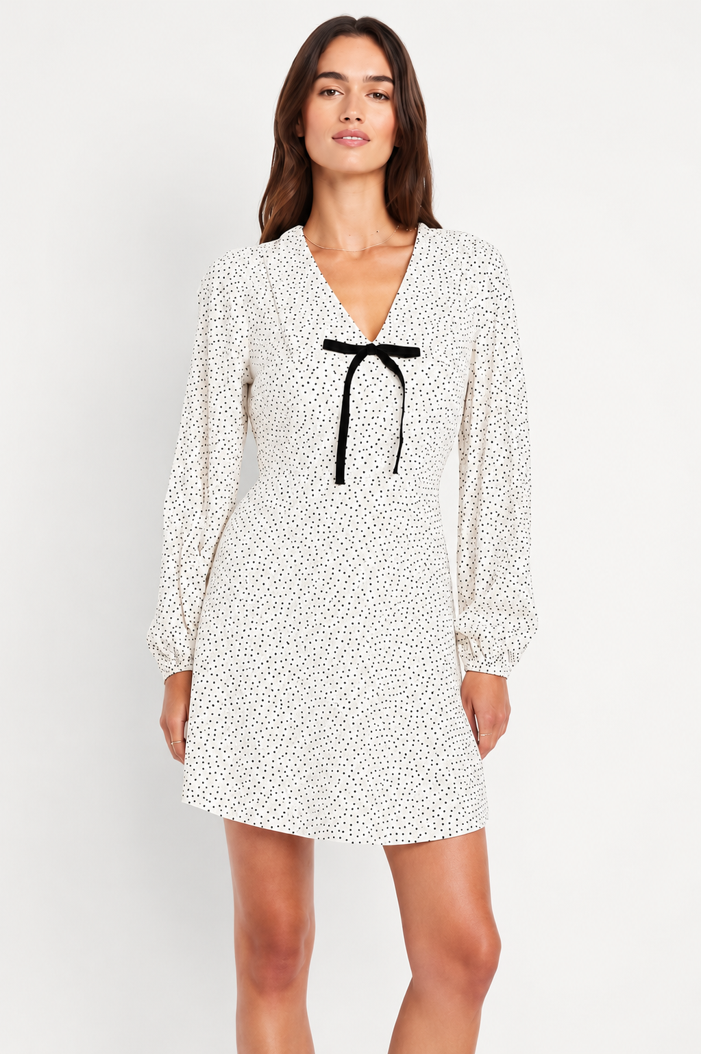 Polka Dot Bow Mini Dress
