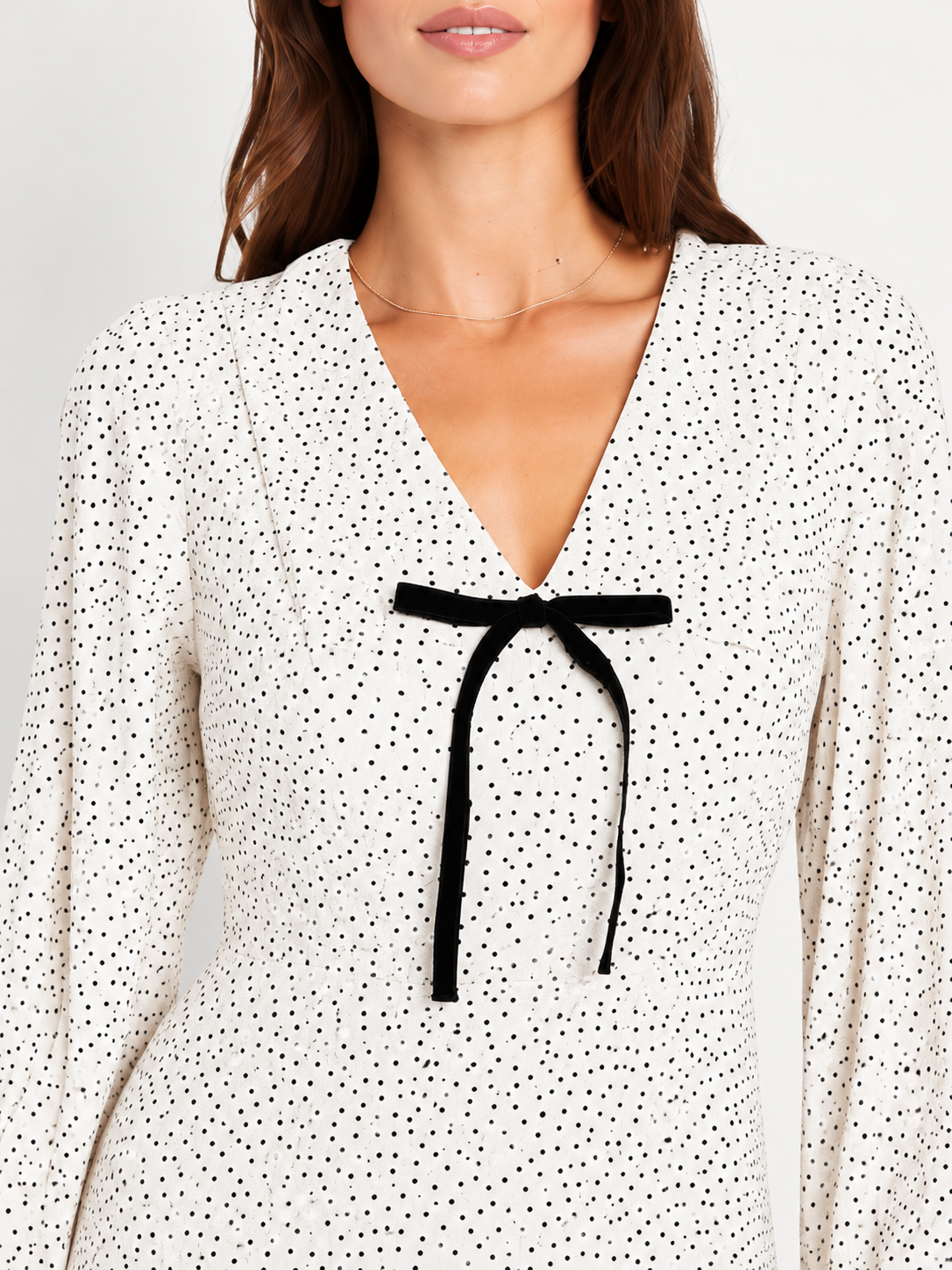 Polka Dot Bow Mini Dress